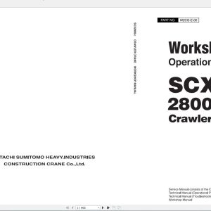 Hitachi Sumitomo Crawler Crane SCX2800 2 Technical and Workshop Manual 3