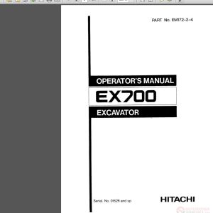 Hitachi EX700 Excavator EM172 2 4 Operators Manual 1