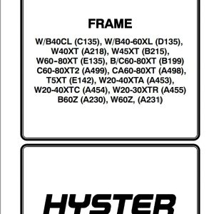 Hyster Forklift Class 3 Electric Motor Hand Trucks A453 W2040XTA Service Manuals 1