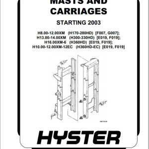 Hyster Forklift Class 5 Internal Combustion Engine Trucks F007 H170 280HD Service Manuals 1