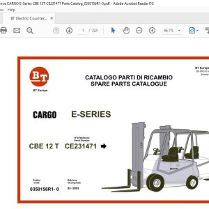 BT Electric Counterbalance CARGO E Series CBE 12T CE231471 Parts Catalog0350156R1 0 1
