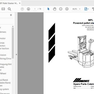 BT Pallet Stacker MPL 16D 309700AM Parts Catalog 161984 1