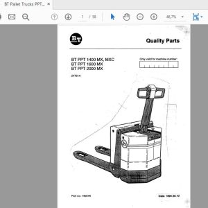 BT Pallet Trucks PPT 1400 MXMXC16002000 MX 247614 Quality Parts 140576 1