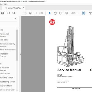 BT Vector VR 334965AA Master Service Manual 174803 040 1
