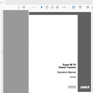 Case IH Tractor Super M TA Diesel Operators Manual1004323R2 1