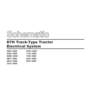 Caterpillar D7H Track Type Tractor Electrical SystemSchematicSENR4182