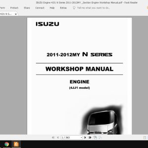 ISUZU Engine 4JJ1 N Series 2011 2012MY Section Engine Workshop Manual 1