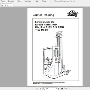 Linde Forklift Series 113R14R16R16NR20R20NST Service Manuals 1