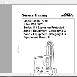 Linde Forklift Series 113R14R16R20 Service Manuals 1