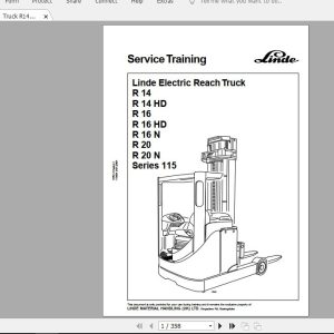 Linde Forklift Series 115R14R14HDR16R16HDR16NR20R20NST Service Manuals 1