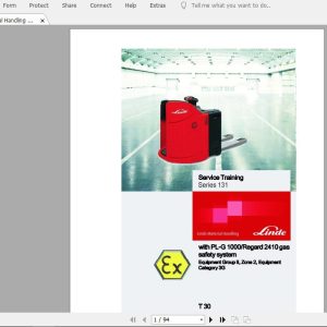 Linde Forklift Series 131T30ExGSSEN1102ST Service Manuals 1 1