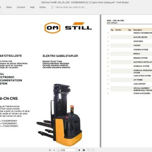 Still Sted Forklift CNiCNCNS 45258069000 0213 Spare Parts Catalog 1