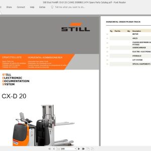 Still Sted Forklift CX D 20 1048 50988011474 Spare Parts Catalog 1