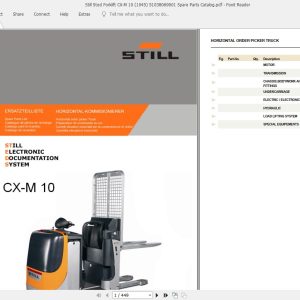 Still Sted Forklift CX M 10 1045 51038069001 Spare Parts Catalog 1