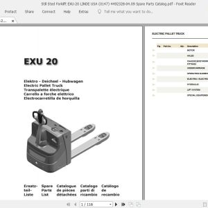 Still Sted Forklift EXU 20 LINDE USA 0147 4492328 0409 Spare Parts Catalog 1
