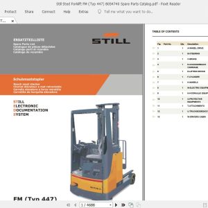 Still Sted Forklift FM Typ 447 8054740 Spare Parts Catalog 1
