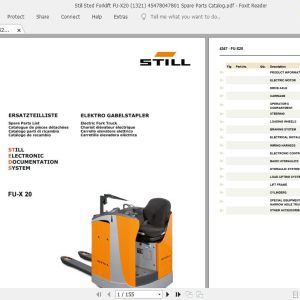 Still Sted Forklift FU X20 1321 45478047801 Spare Parts Catalog1