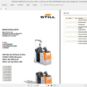 Still Sted Forklift OPX 2025Plus OPX L 12OPX D 20LTX50 45878069000 Spare Parts Catalog 1
