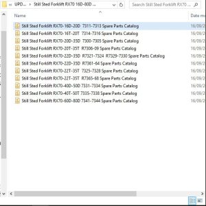 Still Sted Forklift RX70 16D 80D Spare Parts Catalog 2