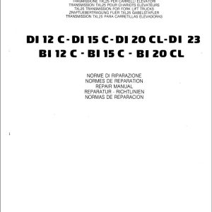 Still Steds Forklift Truck Tranmission DI12C DI20CL Repair Manual 1