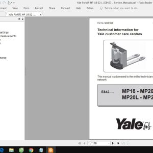 Yale Forklift MP 18 22 L E842 ServiceManuals 2