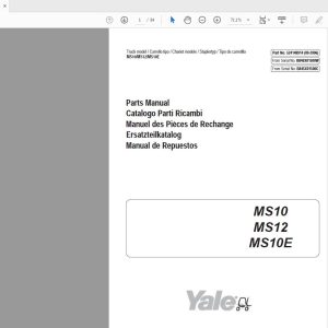 Yale Forklift MS10MS12MS10E 524148914 Parts Manual092006 1