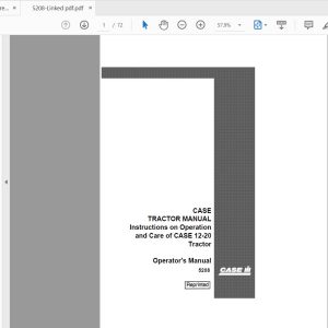 Case IH Tractor 12 20 Operators Manual5208 1