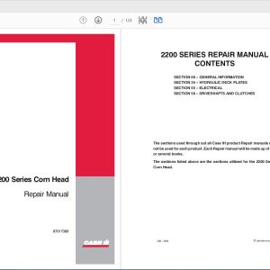 Case IH Tractor 2200 Series Corn Head Service Manual87017389 1