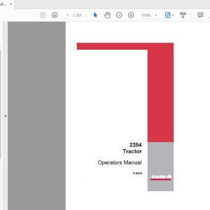 Case IH Tractor 2394 Operators Manual9 9432 1