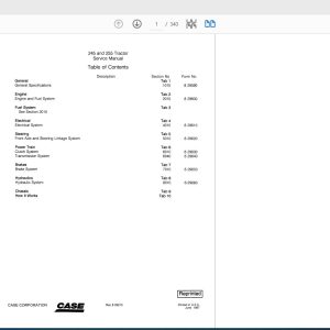 Case IH Tractor 245 255 Service Manual8 29260R0 1