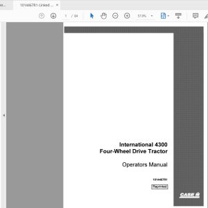 Case IH Tractor 4300 Intl Four wheel Drive Operators Manual1014467R1 1