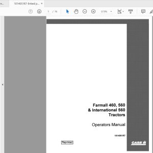 Case IH Tractor 460 560 Gas 460560 Gas Hi Clear Operators Manual1014051R7 1