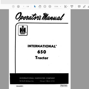 Case IH Tractor 600 Operators Manual1004489R1 1