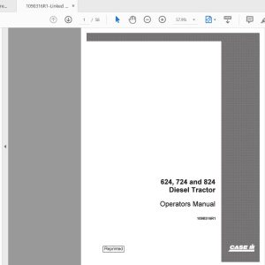Case IH Tractor 624 724 824 Diesel Operators Manual1090316R1 1