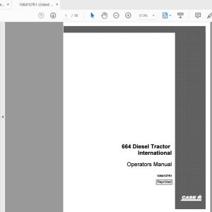 Case IH Tractor 664 Diesel Operators Manual1084107R1 1