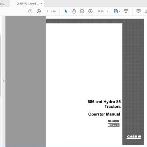 Case IH Tractor 686 Gear Drive Hydro 86 Operators Manual1084556R2 1