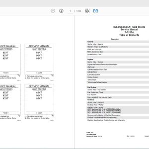 Case IH Tractor 85XT 90XT 95XT Skid Steer COMPLETE Service Manual7 52254R0 1