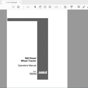 Case IH Tractor 900 Diesel Wheel Operators Manual9 371 1