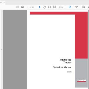 Case IH Tractor 9170 9180 COMPLETE PIN 17900650 and After Operators Manual9 12670 1