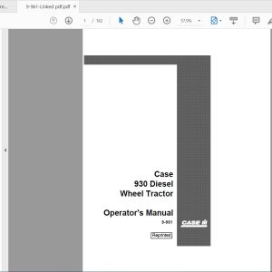 Case IH Tractor 930 Diesel Operators Manual9 961 1