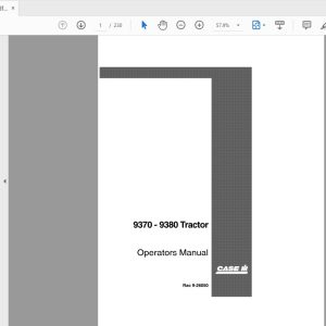 Case IH Tractor 9370 9380   Prior To SN JJe0036001 Operators Manual9 26050 1