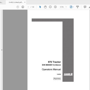 Case IH Tractor 970 Operators Manual9 4022 1