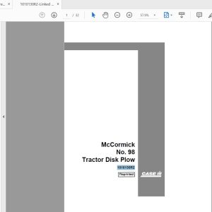 Case IH Tractor 98 Tractor Disk   McCormick Operators Manual1010130R2 1