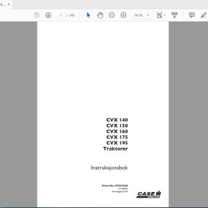 Case IH Tractor CVX 140150160175195 Operators Manual87532340 1