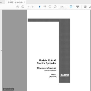 Case IH Tractor Case 75 and 95 Tractor Spreader Operators Manual9 4002 1 1