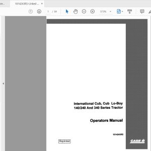 Case IH Tractor Cub Cub Lo Boy 140 240 340 Tractors Operators Manual1014243R5 1