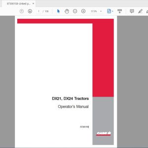 Case IH Tractor DX21 DX24 Compact Operators Manual87300158 1