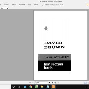 Case IH Tractor David Brown 770 Selectamatic Operators ManualTP617 1