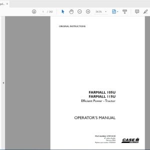 Case IH Tractor FARMALL 105U115U Operators Manual47874338 1