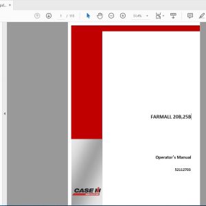 Case IH Tractor FARMALL 20B25B Operators Manual52112703 1
